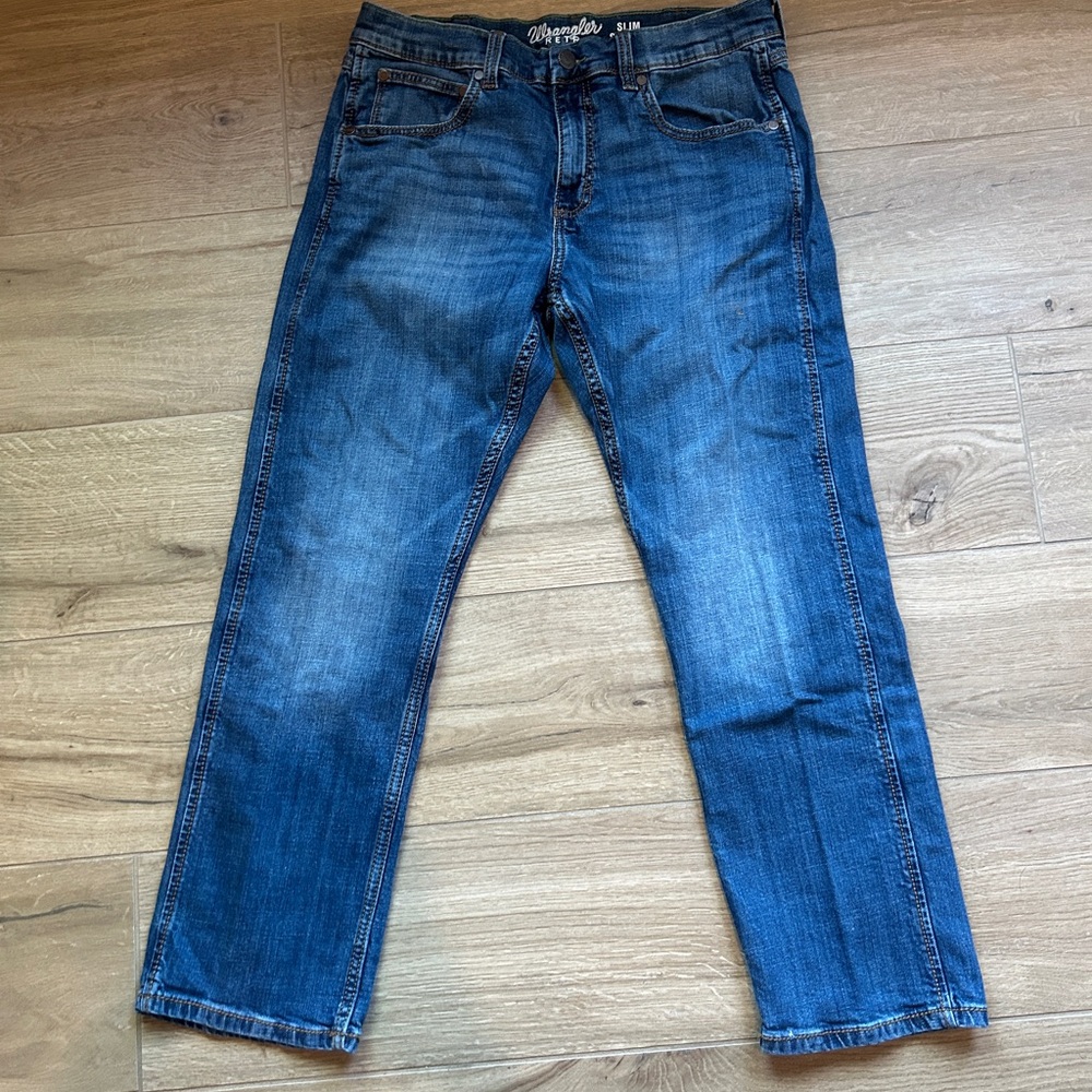 Wrangler Slim Straight Dark Blue Denim Jeans